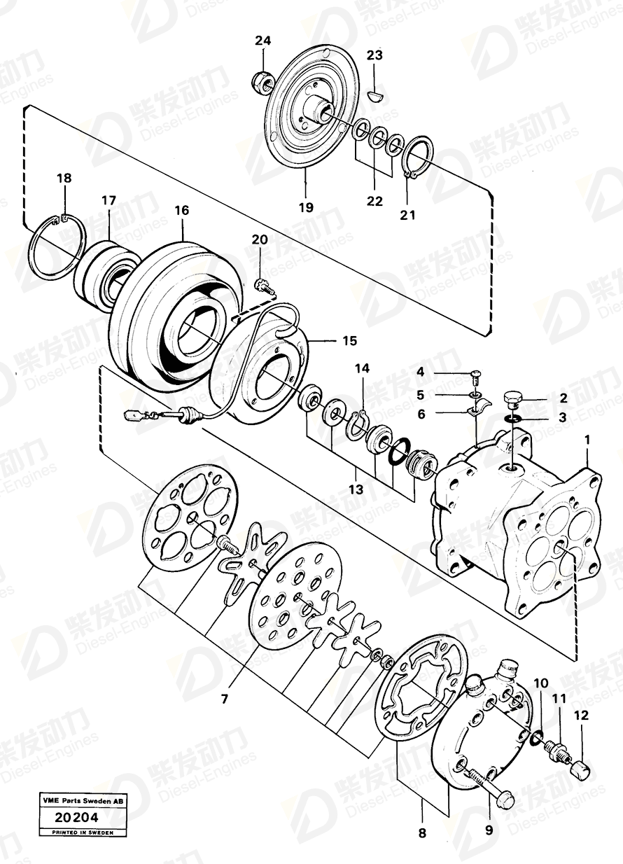 VOLVO Cylinder head 1308133 Drawing VOLVO Cylinder head 1308133 Drawing