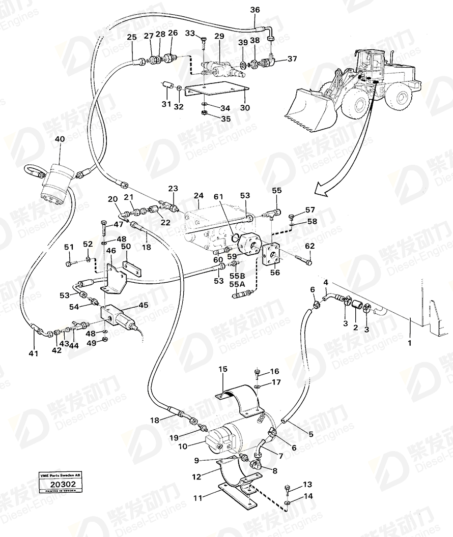VOLVO Hose assembly 931892 Drawing VOLVO Hose assembly 931892 Drawing