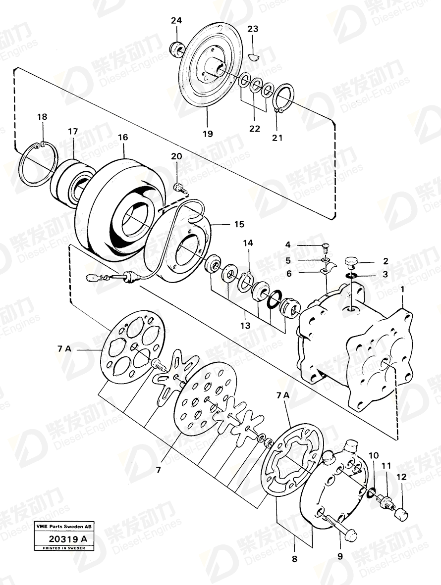 VOLVO Gasket kit 1698665 Drawing VOLVO Gasket kit 1698665 Drawing
