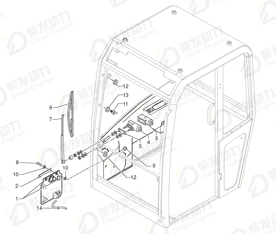 VOLVO Wiper arm 7415572 Drawing