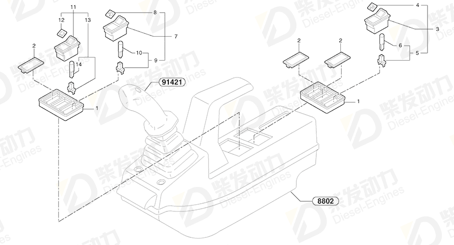 VOLVO Flashing light switch 5160067 Drawing VOLVO Flashing light switch 5160067 Drawing