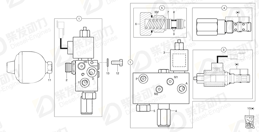 VOLVO Valve 5220004 Drawing
