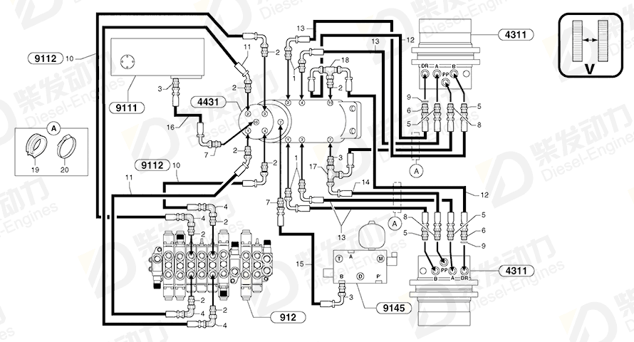 VOLVO Cable clamp 11806184 Drawing