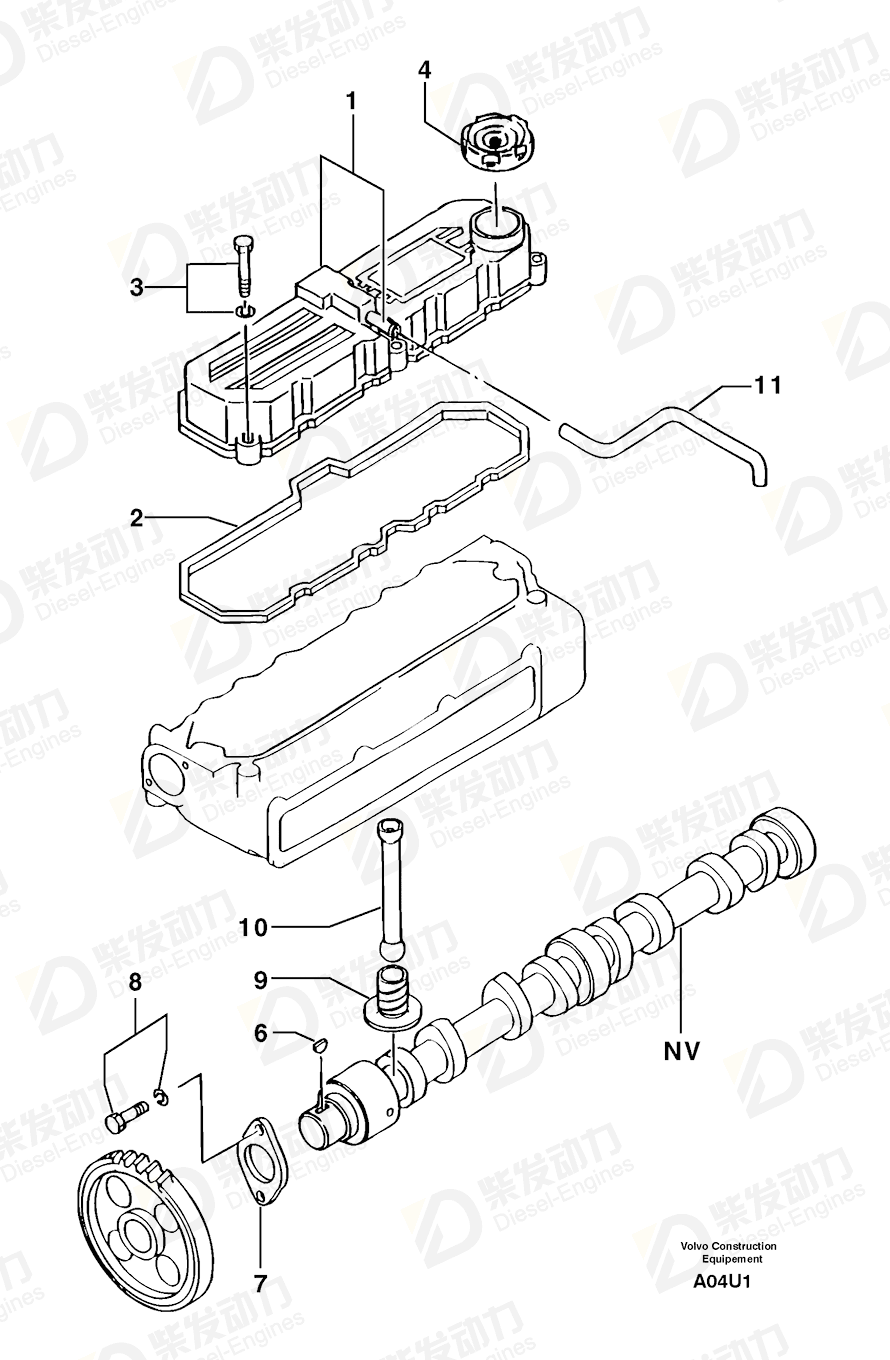 VOLVO Tappet 7416425 Drawing