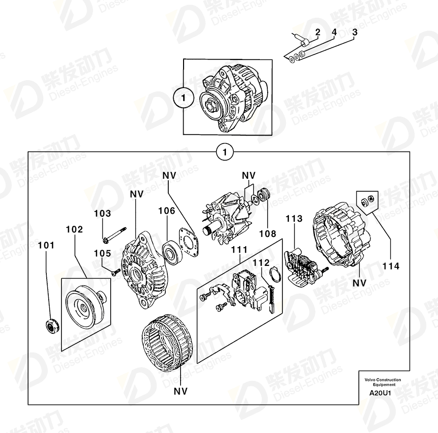 VOLVO Attachment kit 7415301 Drawing