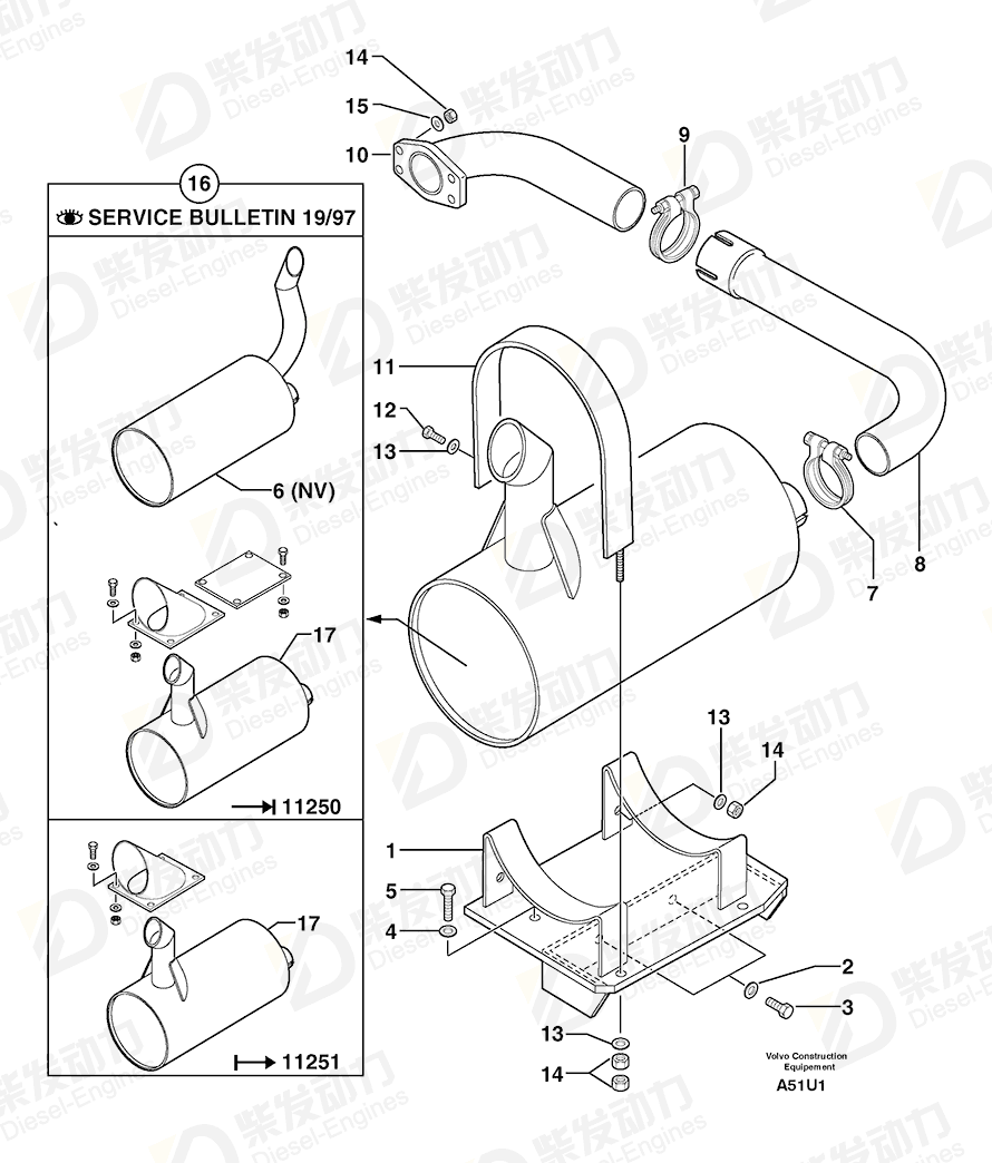 VOLVO Muffler 5140303 Drawing