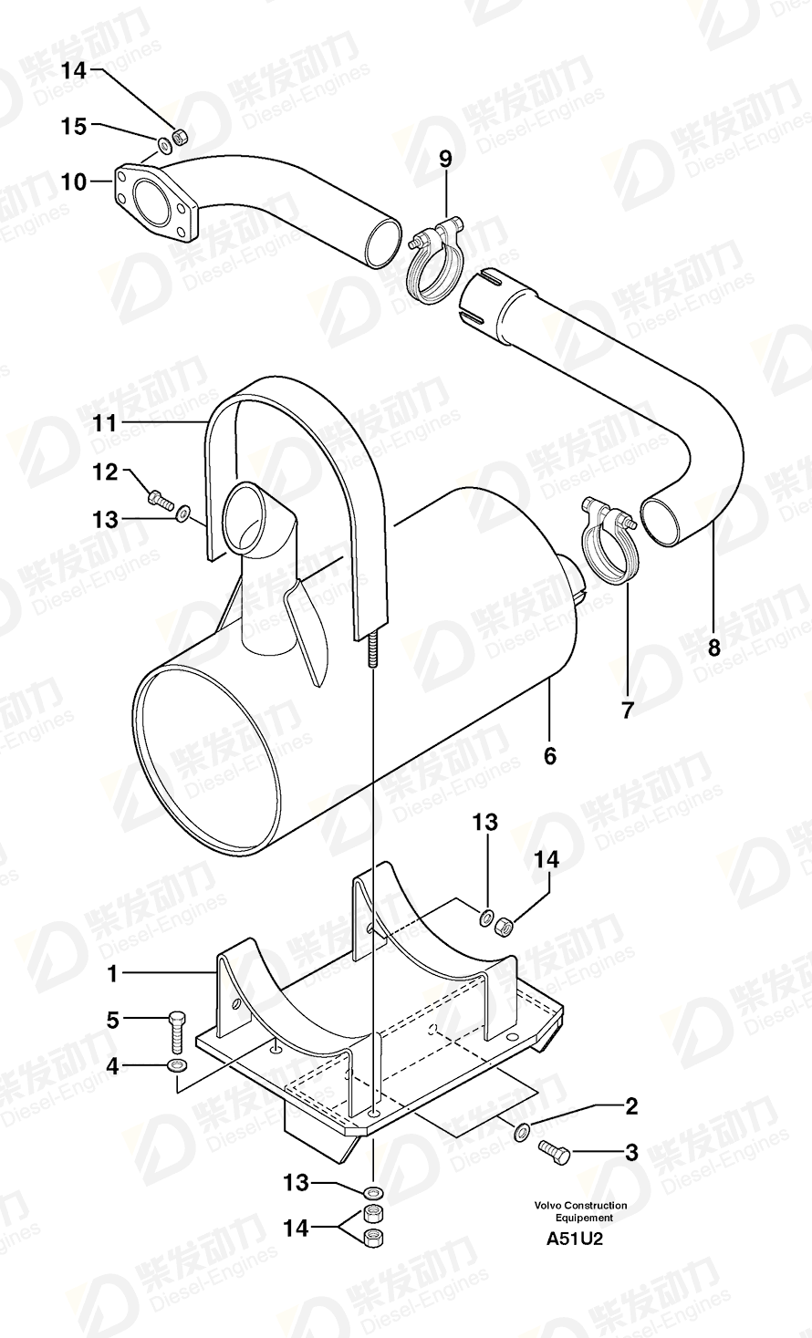 VOLVO Muffler 5140321 Drawing