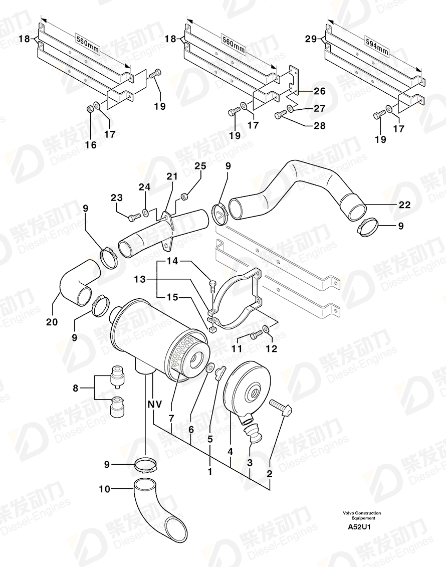 VOLVO Clamp 4690128 Drawing