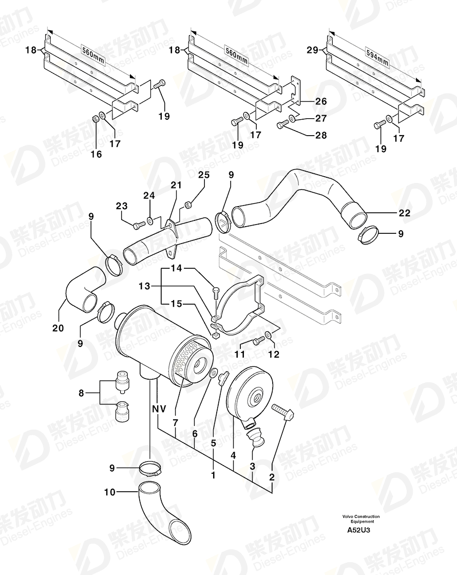 VOLVO Clamp 4690111 Drawing