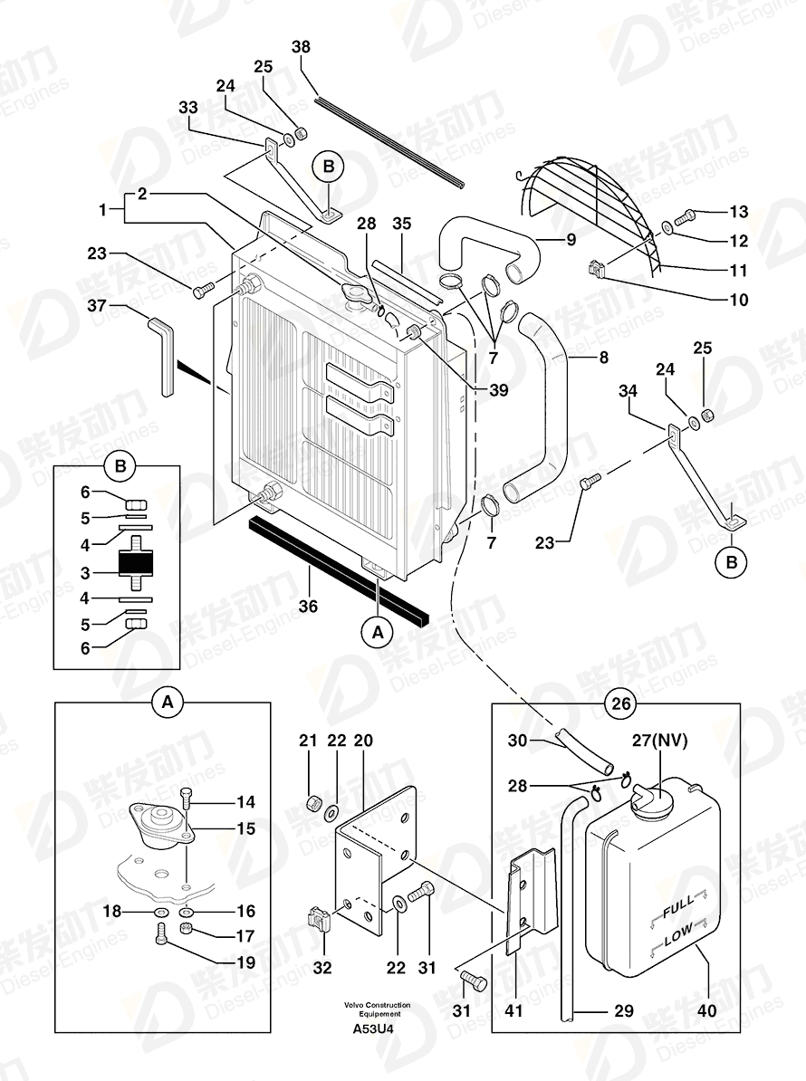 VOLVO Radiator 5370191 Drawing