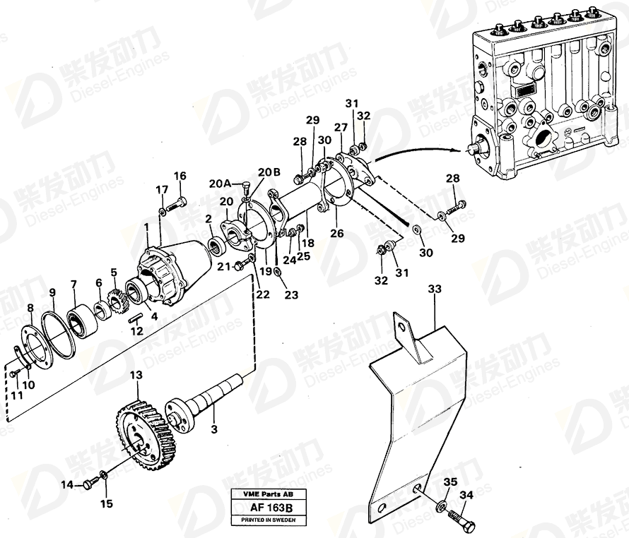 VOLVO Bearing housing 469210 Drawing