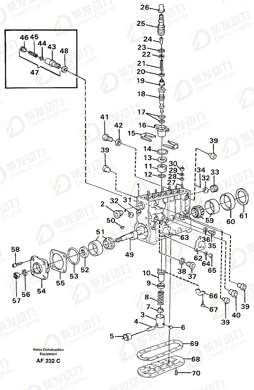 VOLVO Delivery valve 1698076 Drawing VOLVO Delivery valve 1698076 Drawing