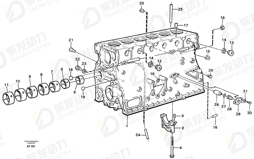 VOLVO Cylinder Block 422870 Drawing VOLVO Cylinder Block 422870 Drawing