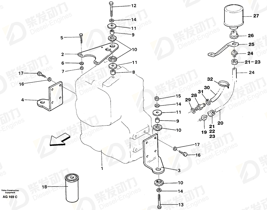 VOLVO Spacer sleeve 4942713 Drawing VOLVO Spacer sleeve 4942713 Drawing