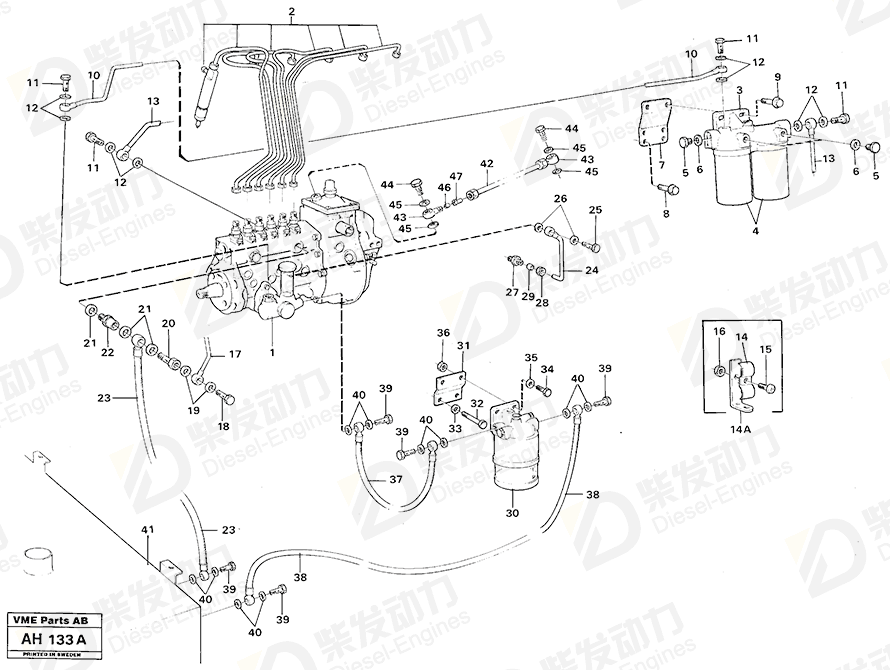 VOLVO Fuel hose 4836118 Drawing