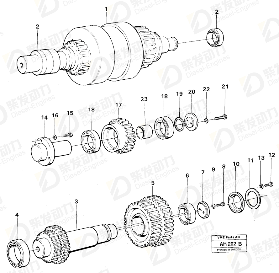 VOLVO Roller bearing 183842 Drawing VOLVO Roller bearing 183842 Drawing