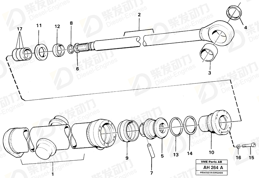 VOLVO Piston seal 4833448 Drawing