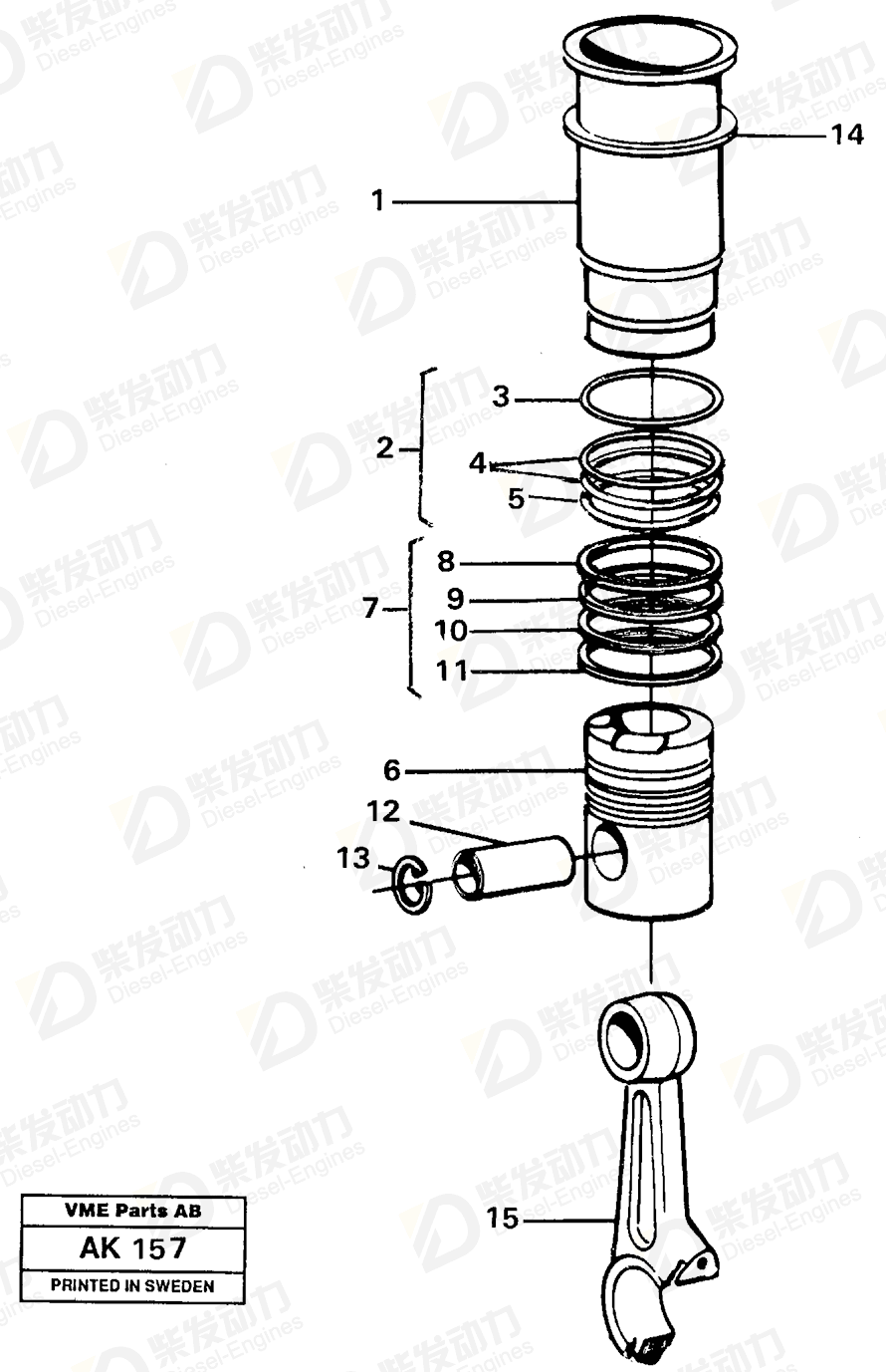 VOLVO Cylinder liner 478140 Drawing