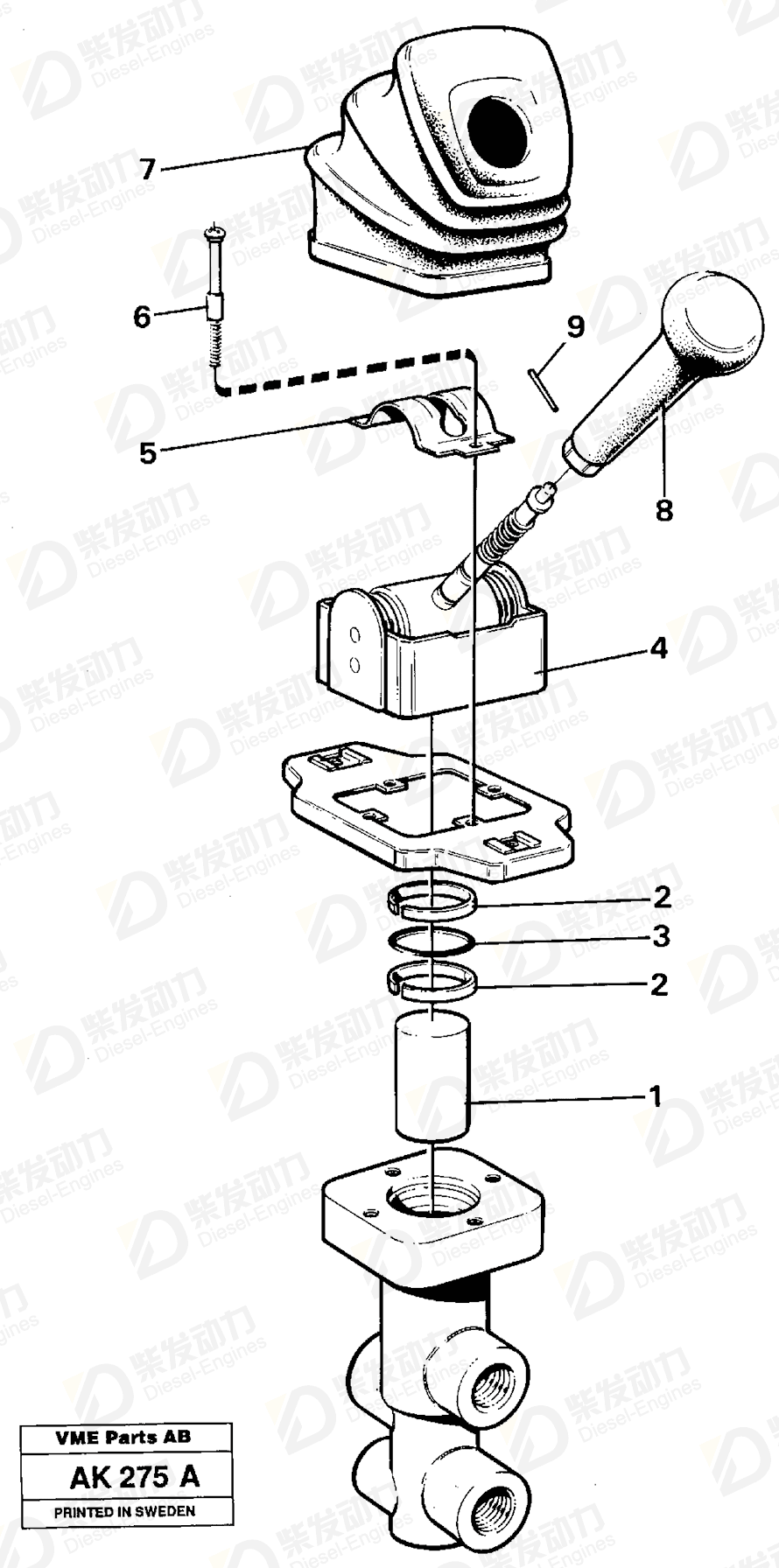 VOLVO Parking brake valve 11034444 Drawing