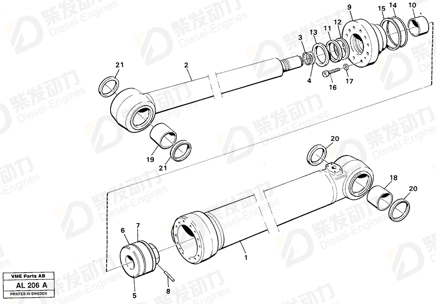 VOLVO Piston rod seal 11088173 Drawing VOLVO Piston rod seal 11088173 Drawing