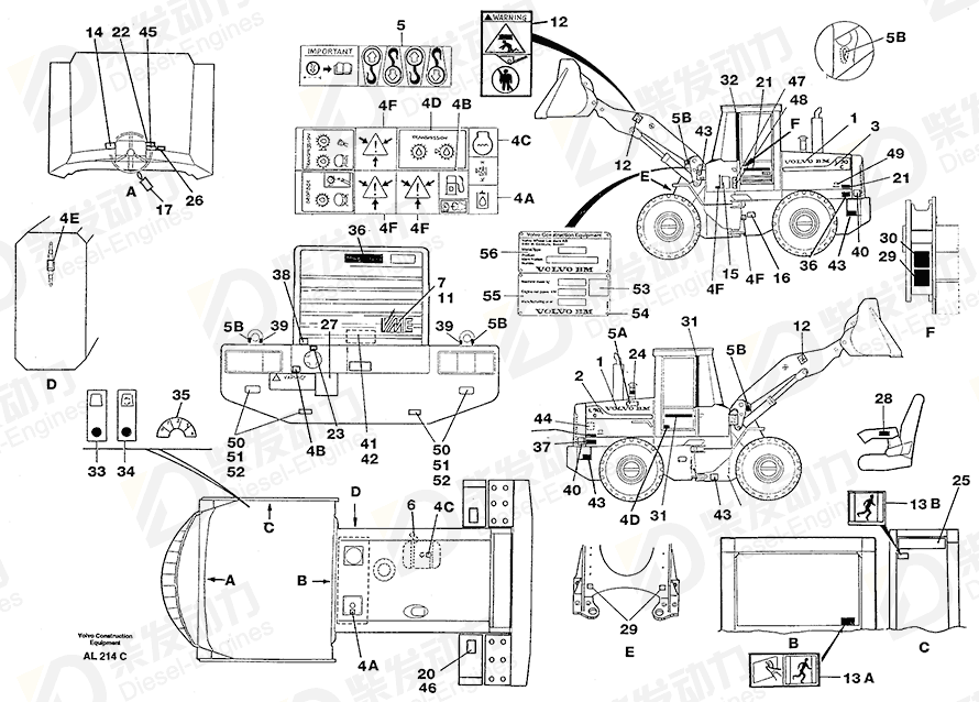 VOLVO Decal 4952176 Drawing