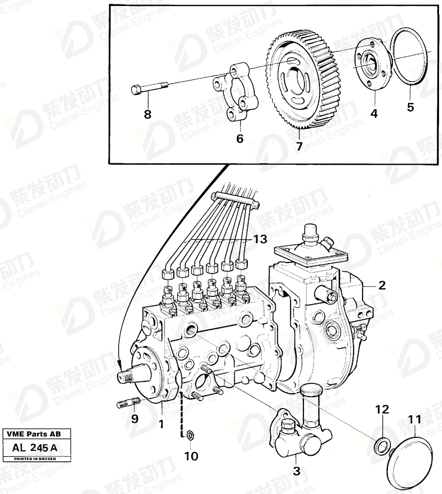 VOLVO Feed pump 6213583 Drawing