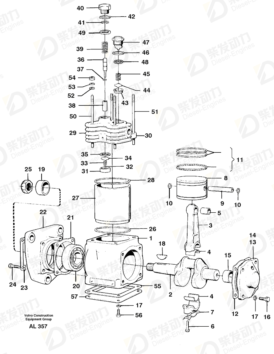 VOLVO Crankshaft 6648822 Drawing