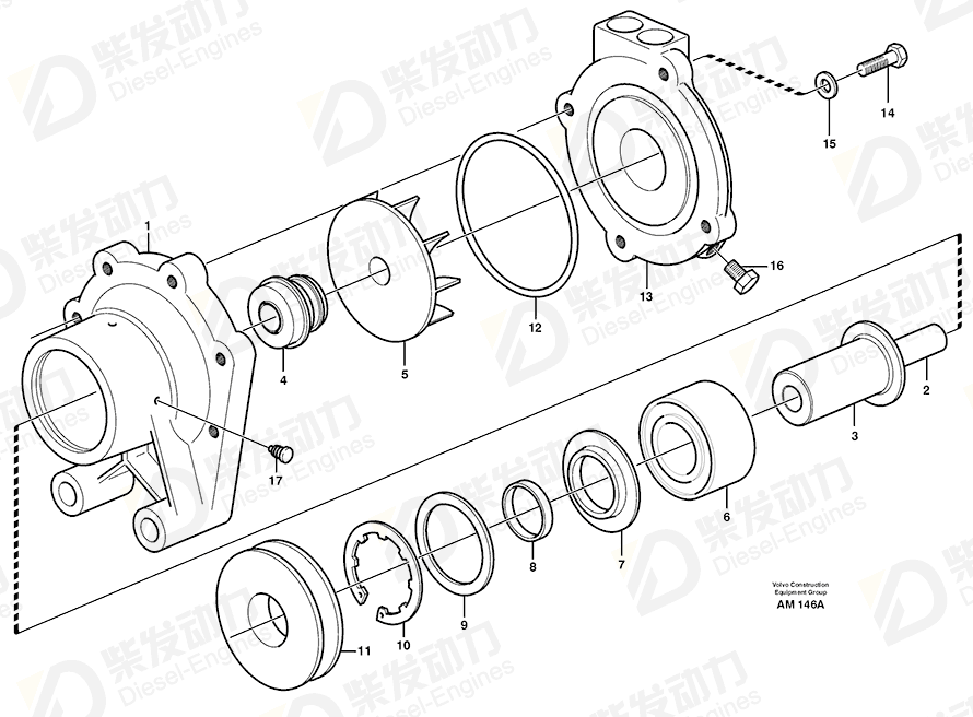VOLVO Pump housing 11030791 Drawing VOLVO Pump housing 11030791 Drawing