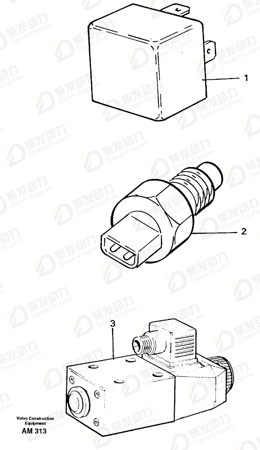 VOLVO Solenoid clutch 3090750 Drawing