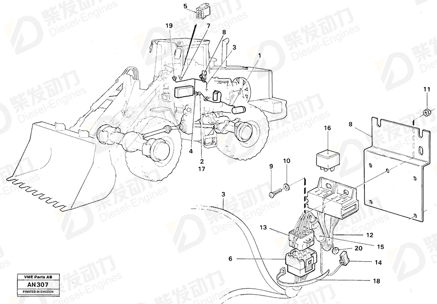 VOLVO Cable harness 11041872 Drawing
