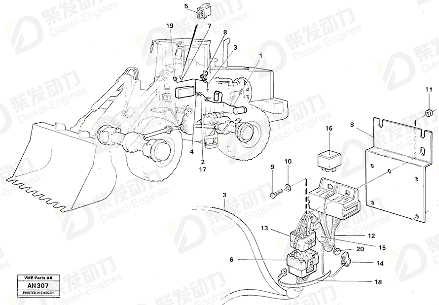 VOLVO Cable harness 11041872 Drawing VOLVO Cable harness 11041872 Drawing
