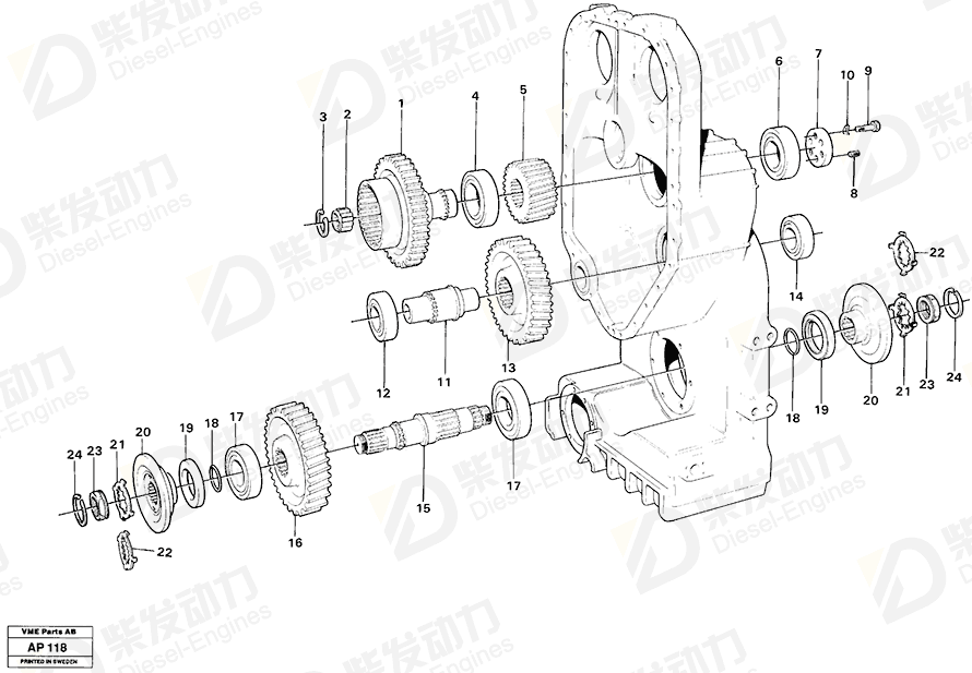 VOLVO Roller bearing 7011076 Drawing