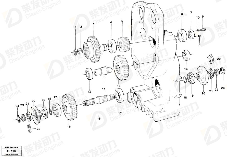 VOLVO Roller bearing 7011076 Drawing VOLVO Roller bearing 7011076 Drawing