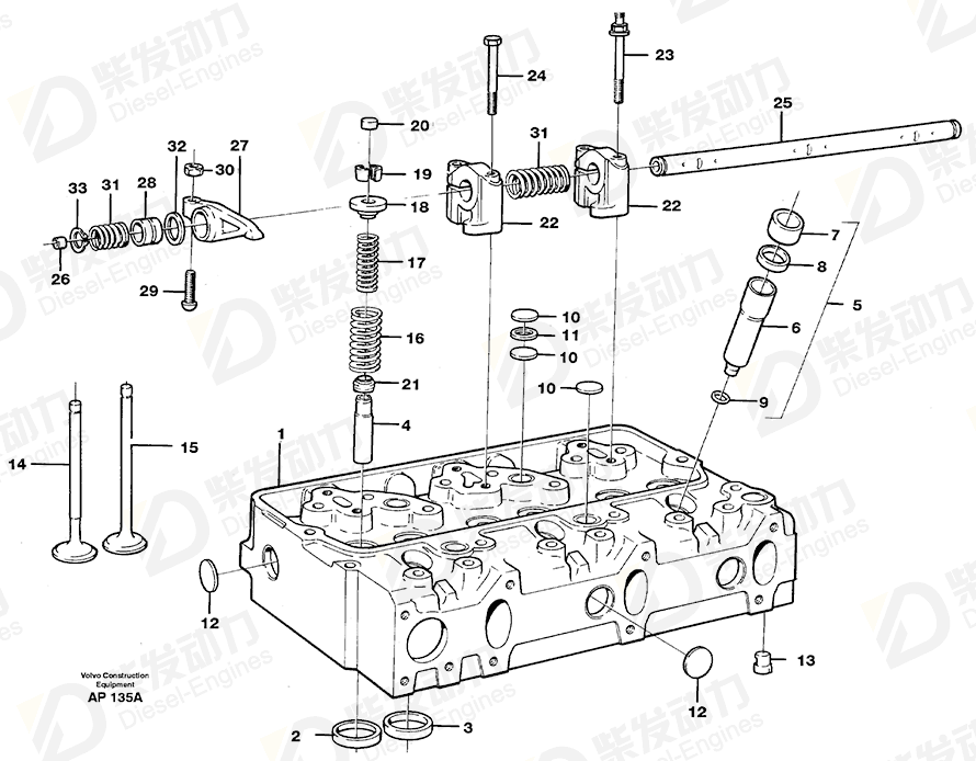 VOLVO Cylinder Head 477797 Drawing VOLVO Cylinder Head 477797 Drawing
