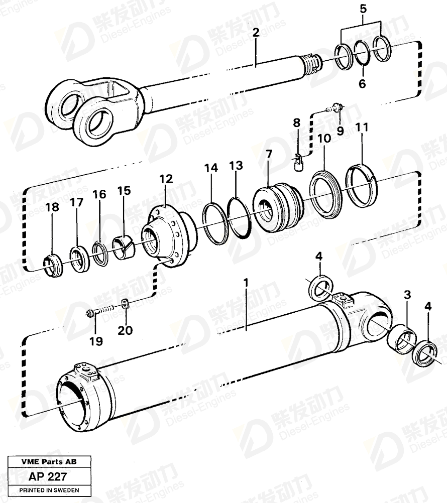 VOLVO Piston seal 11088491 Drawing