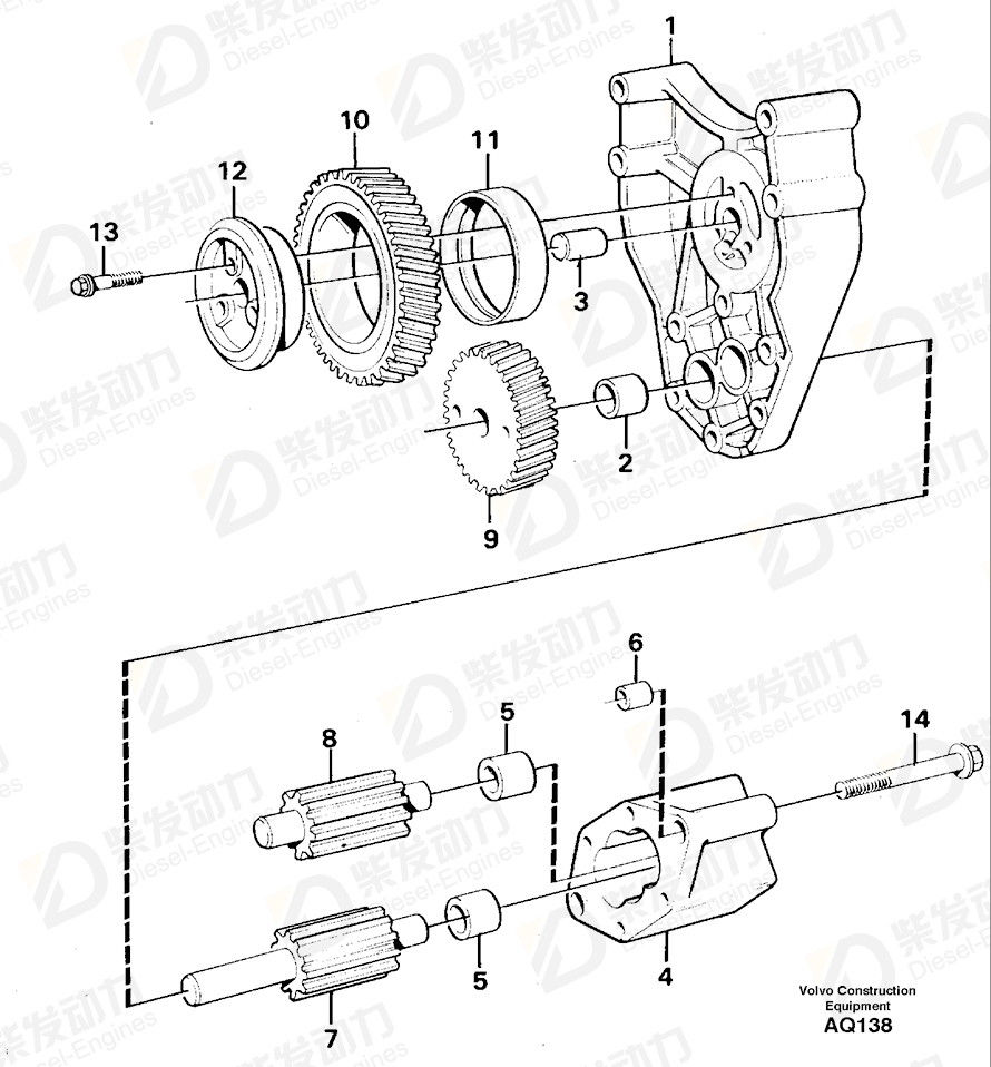 VOLVO Idler gear, oil pump 471942 Drawing VOLVO Idler gear, oil pump 471942 Drawing
