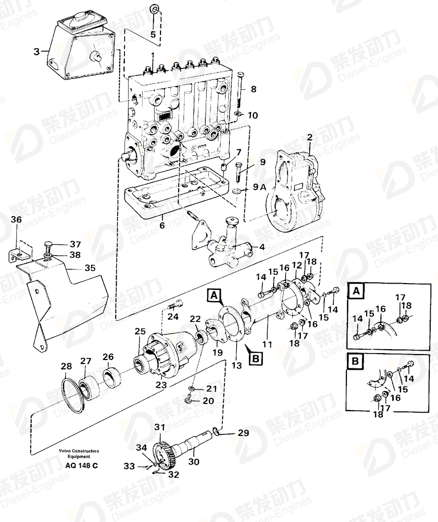 VOLVO Feed Pump 863474 Drawing