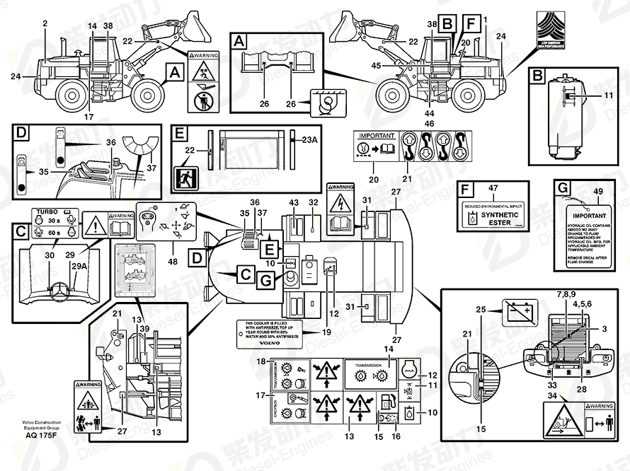 VOLVO Warning decal 11015579 Drawing VOLVO Warning decal 11015579 Drawing