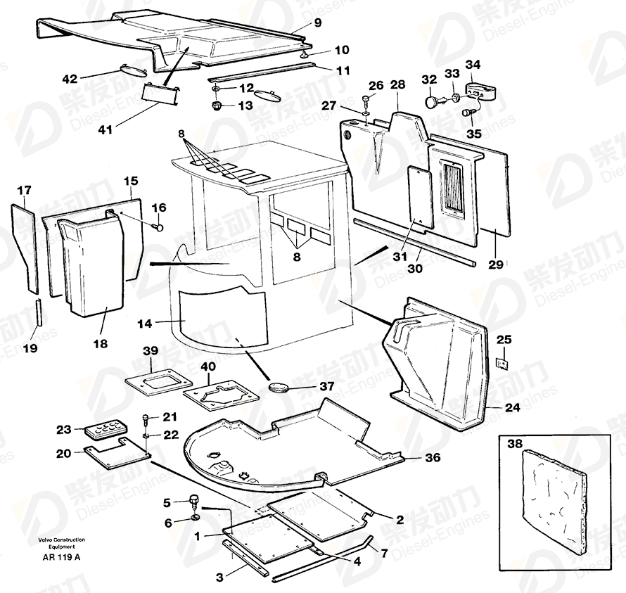VOLVO Insulating mat 6627670 Drawing VOLVO Insulating mat 6627670 Drawing