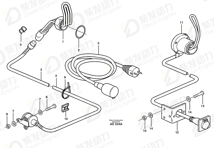 VOLVO Engine heater 4898721 Drawing VOLVO Engine heater 4898721 Drawing