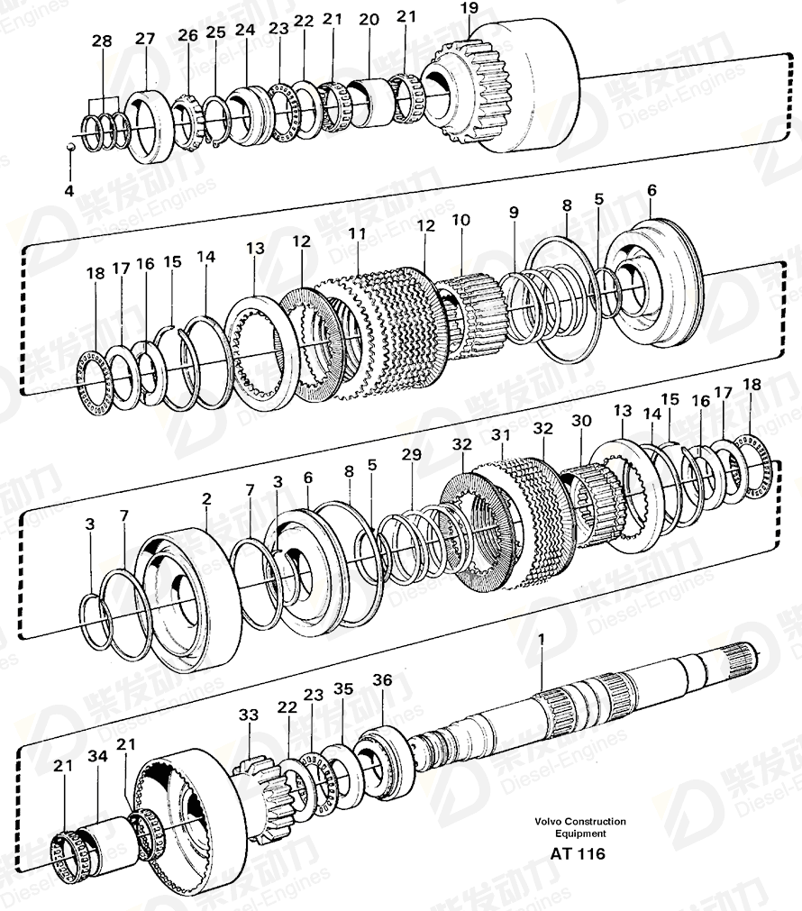 VOLVO Clutch hub 11037155 Drawing VOLVO Clutch hub 11037155 Drawing