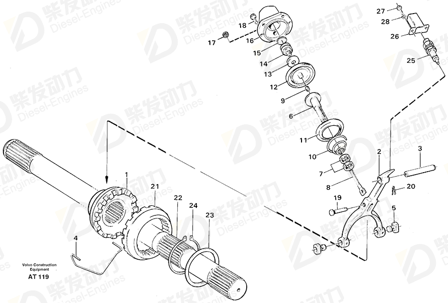 VOLVO Selector bar 11035653 Drawing