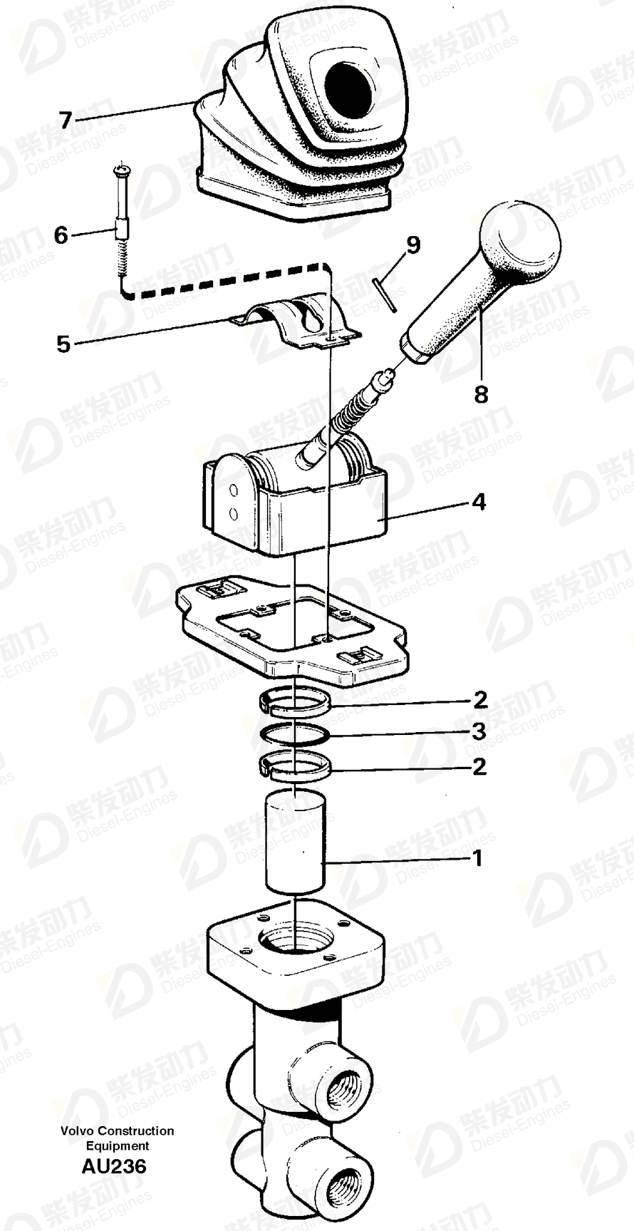 VOLVO Hand lever 11993659 Drawing VOLVO Hand lever 11993659 Drawing