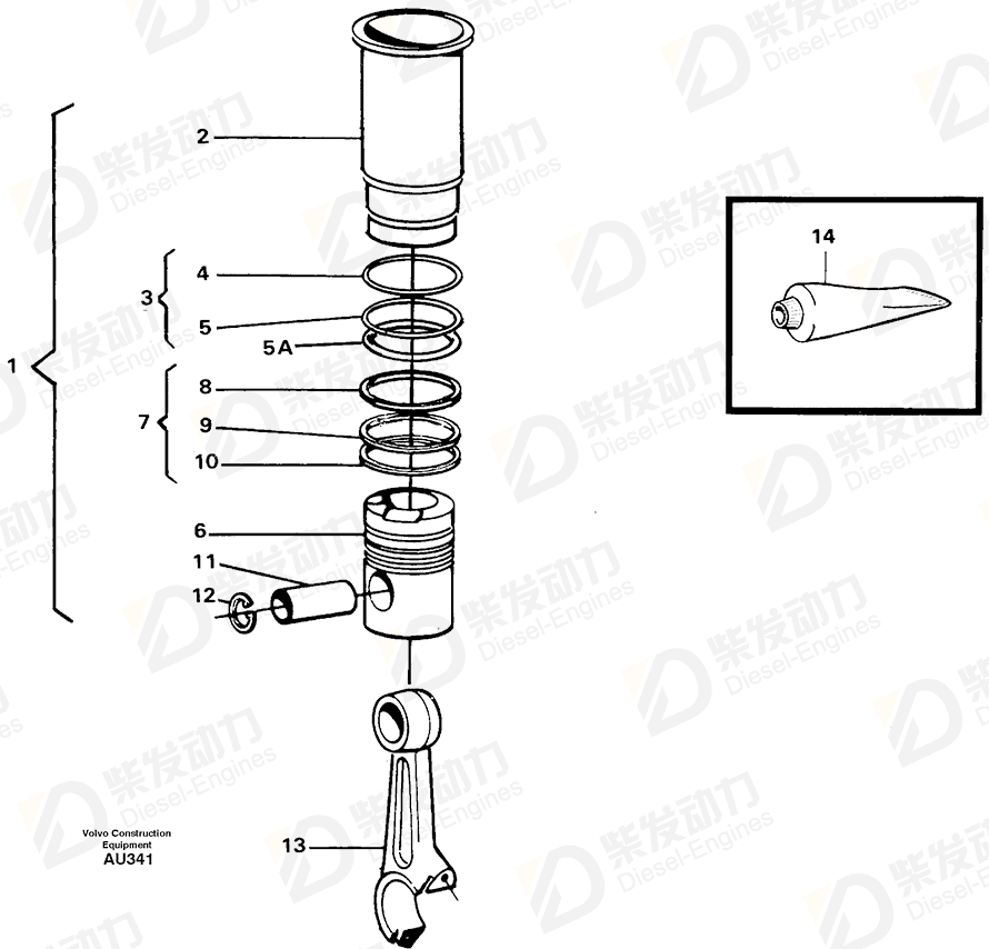 VOLVO Cylinder liner 479380 Drawing VOLVO Cylinder liner 479380 Drawing