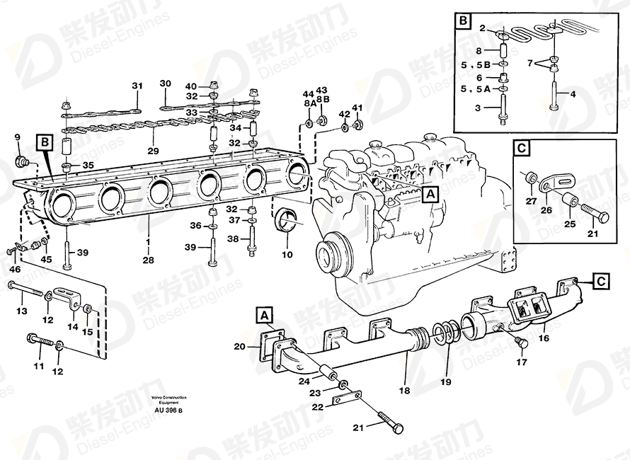 VOLVO Support 3979154 Drawing