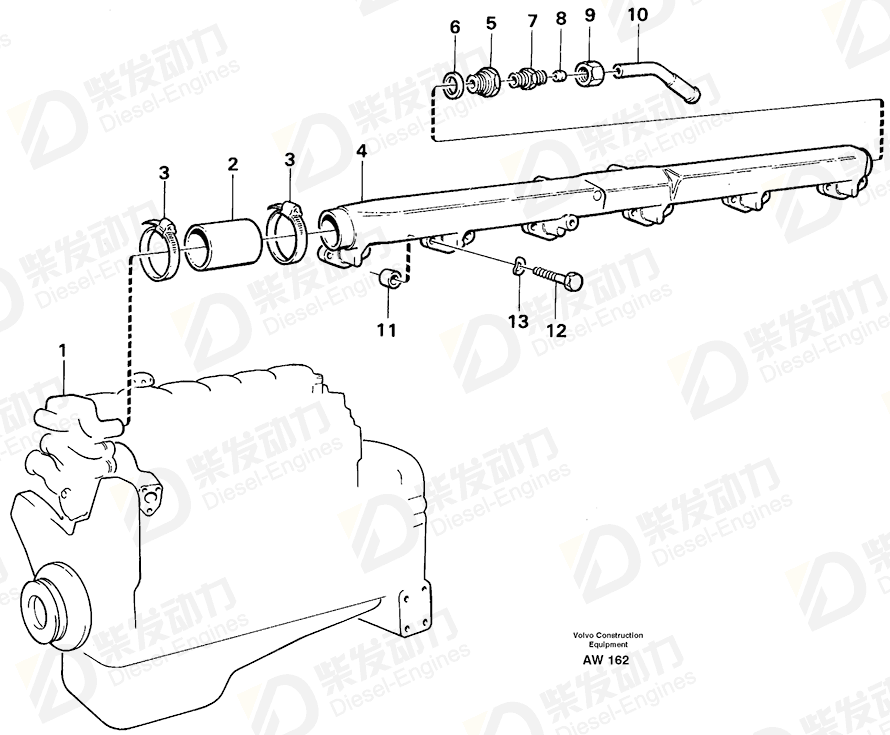 VOLVO Water pipe 479601 Drawing