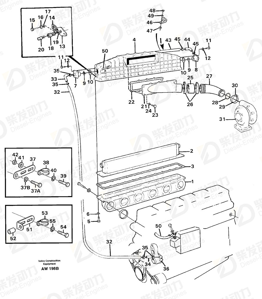 VOLVO Sealing ring 3825051 Drawing