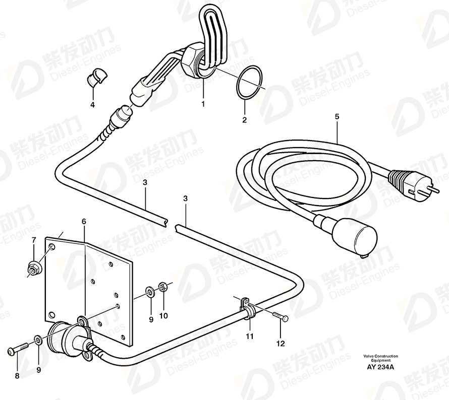 VOLVO Engine heater 4881752 Drawing