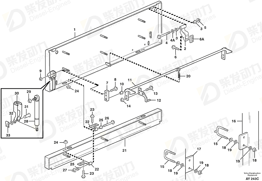 VOLVO Retaining ring bolt 942290 Drawing VOLVO Retaining ring bolt 942290 Drawing
