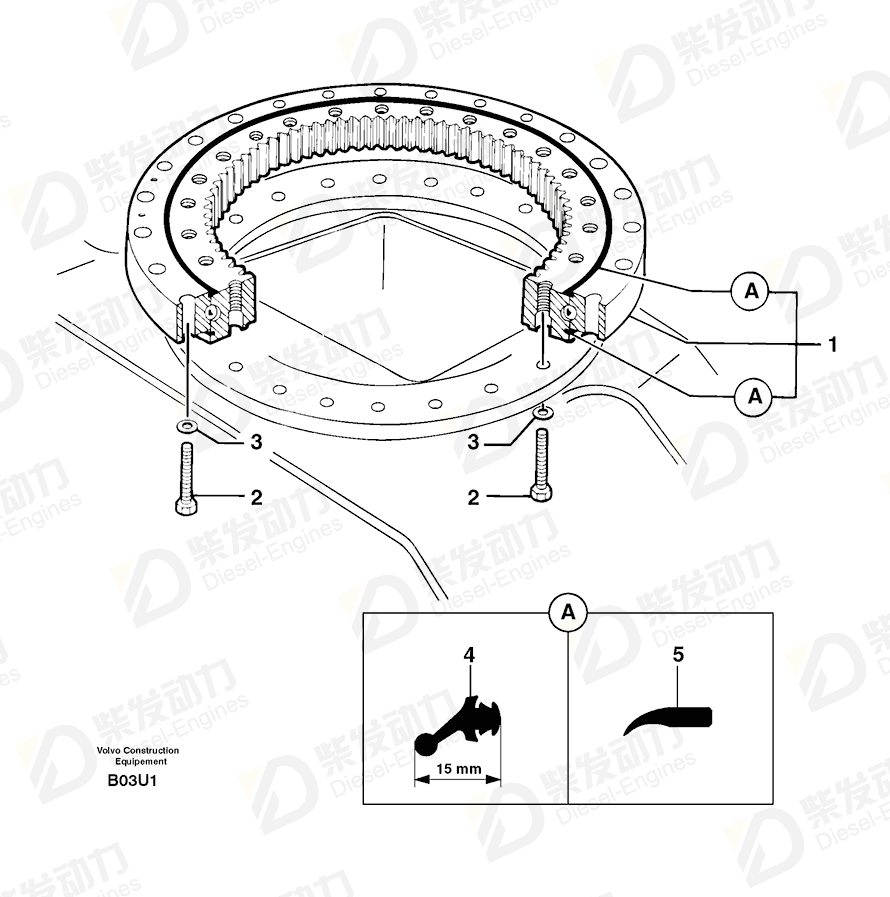 VOLVO Screw 4370042 Drawing